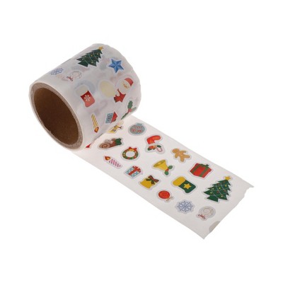 Unique Bargains Christmas Stickers for Ceramic Glass Metal Paper Plastic Peel and Stick Seasonal Decor Coated Paper Colorful 1Pcs