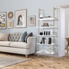 Tangkula 2 PCS 5 Tier Ladder Shelf 71" Open Wall-Mounted Bookcase w/ Golden Steel Frame - 3 of 4
