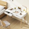 Tangkula 43.5" Writing Desk w/2 Drawers Anti-Tipping Kits & Solid Rubber Wood Legs - 3 of 4