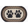Earth Rugs Dog Paw Oval Placemat 13"x19" Rustic Braided Jute Table Mat - 2 of 3