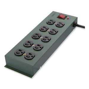 Belkin Metal SurgeMaster Surge Protector, 10 AC Outlets, 15 ft Cord, 885 J, Dark Gray - 1 of 4