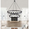Dewdrop Black 36-Light Farmhouse Wagon Wheel Industrial Large Round Chandelier - 4 of 4