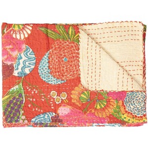 Taj Hotel Kantha Cotton Throw | 50"x70" | B - 1 of 4