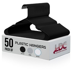 50pk Plastic Hangers Space Saving Non Slip Clothes Hangers - Lux Decor Collection - 1 of 4