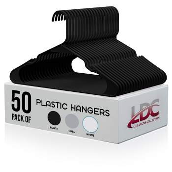 50pk Plastic Hangers Space Saving Non Slip Clothes Hangers - Lux Decor Collection