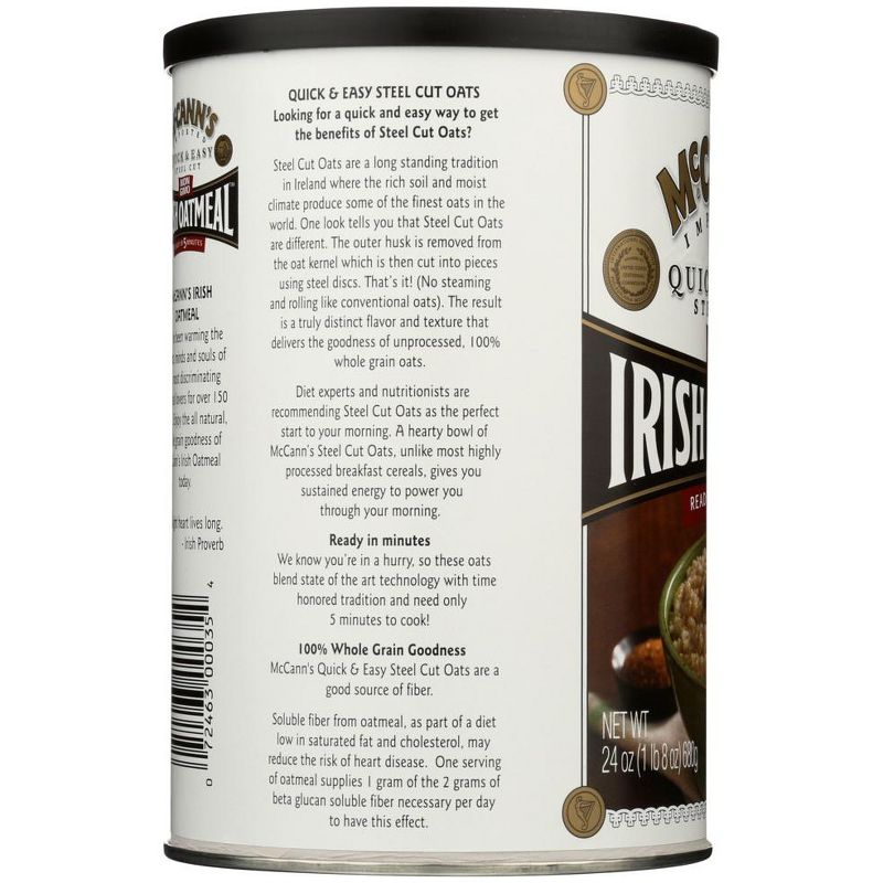 McCann's Quick and Easy Steel Cut Irish Oatmeal - Case of 12/24 oz, 4 of 8