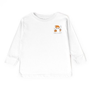 The Juniper Shop Ghost Pumpkin Spice Sparkle Toddler Long Sleeve Tee - 1 of 4