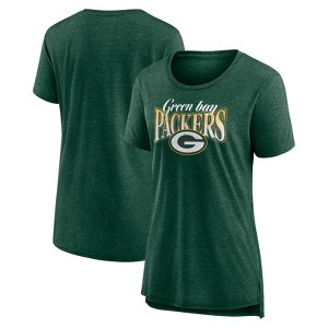 NFL Green Bay Packers Women's Heather Short Sleeve Scoop Neck Tri-Blend T-Shirt - 1 of 3