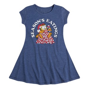 Girls' - Garfield - Seasons Eatings Fit & Flair Cap Sleeve Dress - 1 of 3
