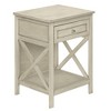 Racxily Antique White End Table, Transitional Veneer Design with Washed Finish - 3 of 4