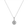Haus of Brilliance Silver Diamond Accent Sunburst Milgrain Pendant Necklace - 2 of 4