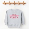 Just A Country Girl Stars Glitter/Puff Print - Toddler Graphic Sweatshirt - 2 of 3