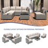7 Piece Outdoor Patio PE Rattan Sofa Set, Wicker Patio Set w/Thick Cushions & Glass Top Coffee Table, for Garden, Balcony, Porch - 2 of 4