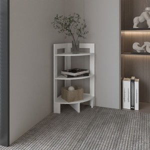 Wood Corner Side Table with Three Tiers and Tray Top for Living Room, Bedroom, or Sofa - 1 of 4