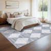 Washable Living Room Rug 8x10 Large Modern Geometric Accent Carpet with Non-Slip Backing, Contemporary Accent Carpet, Foldable Low Pile Rug - 2 of 4