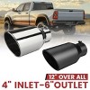 GOTGELIF 4" Inlet 6" Outlet 12" Long Stainless Steel Car Exhaust Tip Exhaust Muffler with Rolled Edge - 2 of 4