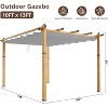 Aluminum Pergola with Adjustable Canopy, Rust-Proof Metal Gazebo, All-Weather & UV-Resistant Outdoor Shelter - 3 of 4