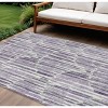 Purple Ivory And Lavender Abstract Washable Indoor Outdoor Area Rug - 2 of 4