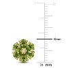 EVERLY JEWELRY | Yellow Plated Sterling Silver 1-4/5 CT TGW Peridot and White Topaz Flower Design Stud Earrings - 2 of 4