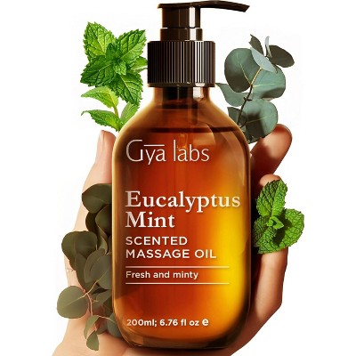 Gya Labs- 6.76 fl oz Eucalyptus Mint Massage Oil for Sore Muscles & Deep Relaxation
