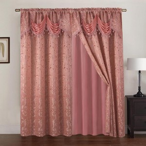 Franklin 2-Piece Rose Grommet Curtain 54" x 84" by Rt Designers Collection - 1 of 3