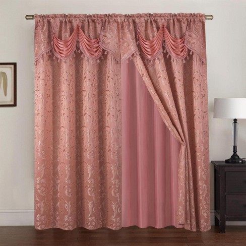 Franklin 2-Piece Rose Grommet Curtain 54" x 84" by Rt Designers Collection - image 1 of 3