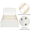 Twin Size Platform Bed with Headboard, Footboard and Wood Slat Support, Gray/Espresso/White-ModernLuxe - 4 of 4