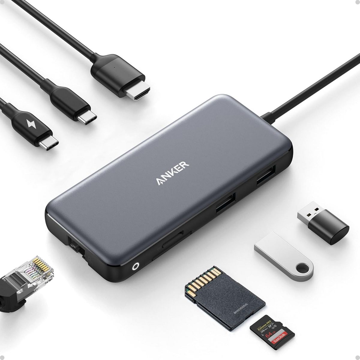 Anker USB C Hub with Ethernet, 8-in-1 Multiport Ethernet Adapter
