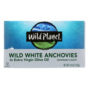 Wild Planet - White Anchovies in Extra Virgin Olive Oil - Case of 12 - 4.4 oz - 1 of 2