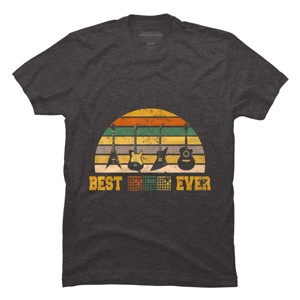 Men's Design By Humans Best Guitar Dad Ever Music Guitar Chord By BaoMinh T-Shirt - 1 of 2
