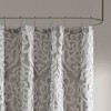 VYNXARIA Luxury textured jacquard shower curtain,Rich damask medallion design,Sliver - 3 of 4