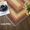 Braided Print Area Rug - Non-Slip Rustic Carpet for Living Room, Bedroom, Nursery - Aesthetic Distressed Accent Mat - 2 of 4
