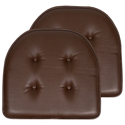 Sweet Home Collection 2 Piece Tufted Non Slip Rocking Chair Cushion Set Brown