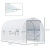 15' x 7' x 7' Walk-In Tunnel Greenhouse, Large Garden Hot House Kit with 6 Roll-up Windows & Roll Up Door, Steel Frame - 3 of 4