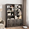 Garvee 71.4 Inch Tall Industrial Bookcase with Doors ¨C Farmhouse 6-Shelf Display Storage for Home Office, Living Room, Bedroom, - 4 of 4