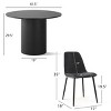 5-Piece 41.5" Dining Set for 4,Pedestal Black Round Dining Table with 4 Armless Dining Chair for Living Room,Dining Room,Farmhouse-Tanpinhause - 4 of 4