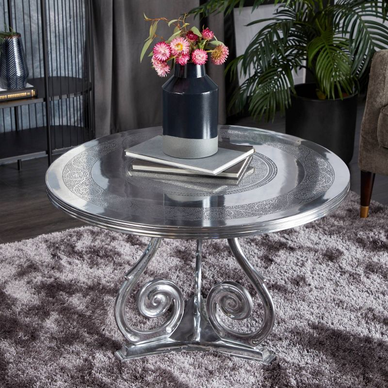 Traditional Aluminum Coffee Table Silver Fox - Olivia &#38; May, 3 of 11