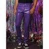 INSPIRE CHIC Men's Slim Fit Solid Color Nightclub Disco Faux Leather Pants - 2 of 4