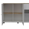 NicBex Mobile Kitchen Island Cart Morden Kitchen Carts on Wheels with Storage, 2 Cabinets, 1 Drawer and 2 Open Shelves for Kitchen - 4 of 4