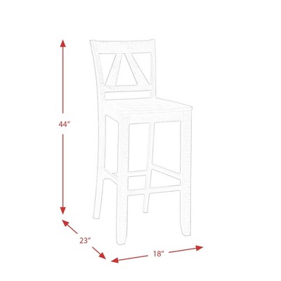 Flynn 30" Dark Walnut Rustic Wood Bar Stool Set