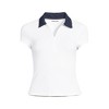Lands' End Women's Short Sleeve Pique Johnny Collar UPF 50 Rash Guard - 3 of 4