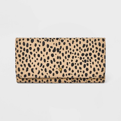 Leopard print hide and leather wallet #L03