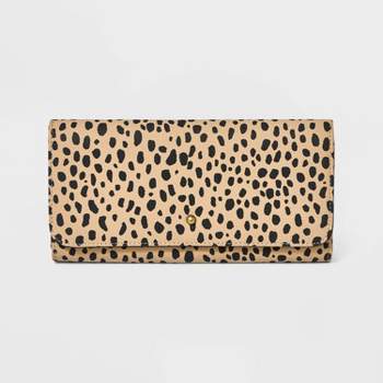 Leopard Print Small Wallet Push Lock Design Credit Card Small Purse ID  Window Zipper Women Wallet