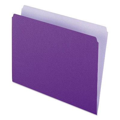 Pendaflex Colored File Folders Straight Top Tab Letter Lavender/Light Lavender 100/Box 152LAV