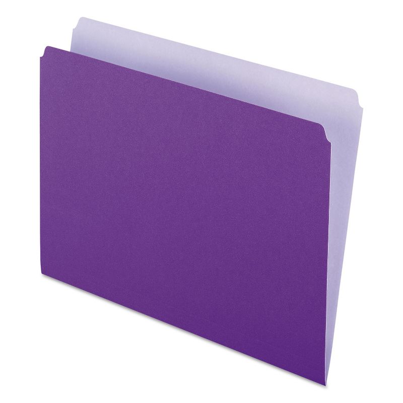 Pendaflex Colored File Folders Straight Top Tab Letter Lavender/Light Lavender 100/Box 152LAV, 1 of 3