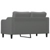 vidaXL 2-Seater Sofa in Dark Gray Fabric and Metal, Comfortably Padded, Chic Modern Design, Living Room or Office Furniture - 4 of 4