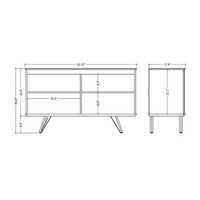 Mid-Century Maple Cream 53'' Sideboard with Splayed Legs