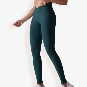 Anna-Kaci Active Women's High Waist Seamless Ribbed Full Length Leggings - 1 of 4