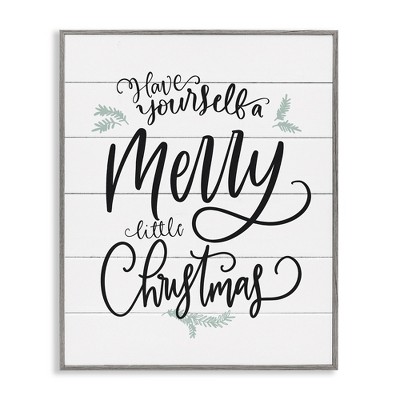 Stupell Industries Merry Little Christmas Planked Phrase, 11" x 14"