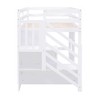 PAGED Twin XL over Queen Size Bunk Bed Modern Simple Wooden Bed Frame with Convertible Design, Guardrails and Ladder - 4 of 4